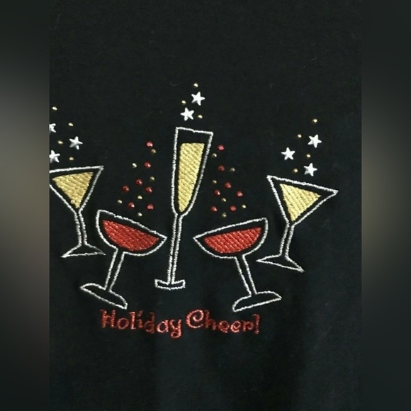 M & C Sportswear Womens Black Embellished Holiday
Cheer Top Pullover size XL - Picture 2 of 4